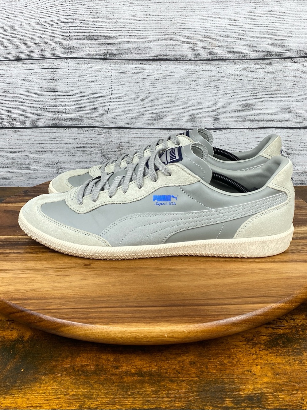 Puma Super Liga OG Retro Limestone Peacoat Grey Sneaker Men’s Shoe Size 13